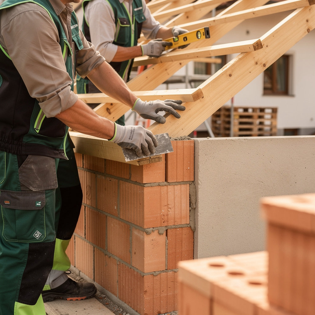 Hammes GmbH & Co. KG experienced construction team providing professional Dachstuhlarbeiten, Maurerarbeiten, and Sanierung services in Weiler